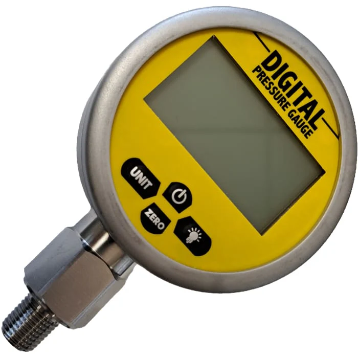 400 BAR Battery Powered High-Accuracy Digital Hydraulic/Air Pressure Gauge, 80mm Diamter 1/4’BST