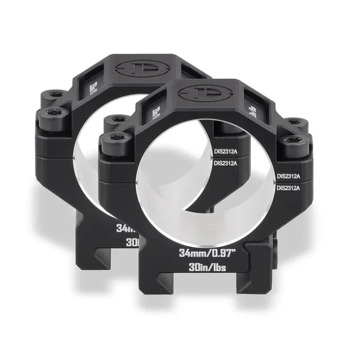 Discovery 7075 Aluminum Scope Rings – 34mm Tube | Fits 0.99'' Scope Mount for Picatinny Rail - Image 3