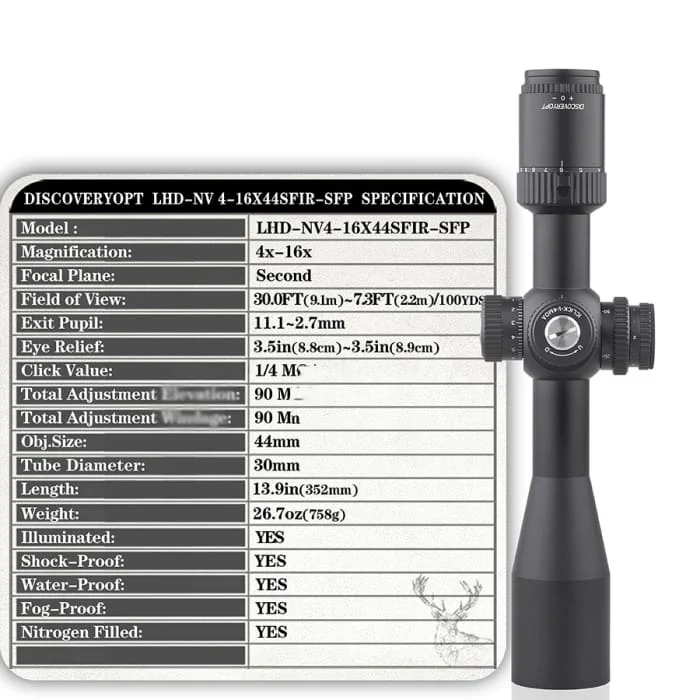 Discovery LHD-NV 4-16X44 SFIR SFP scope - Image 3