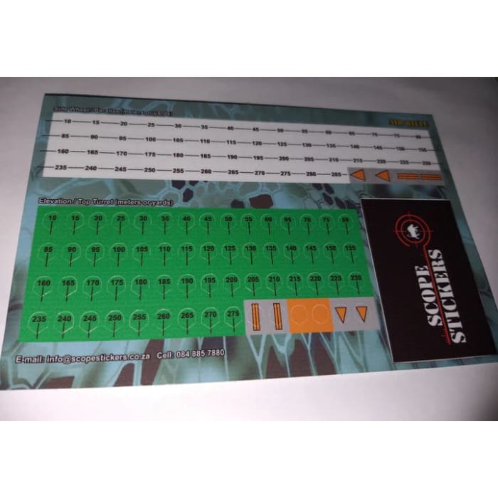 Scope Stickers - Air Rifle Scope Turret Labels, 275 Yards - Image 3