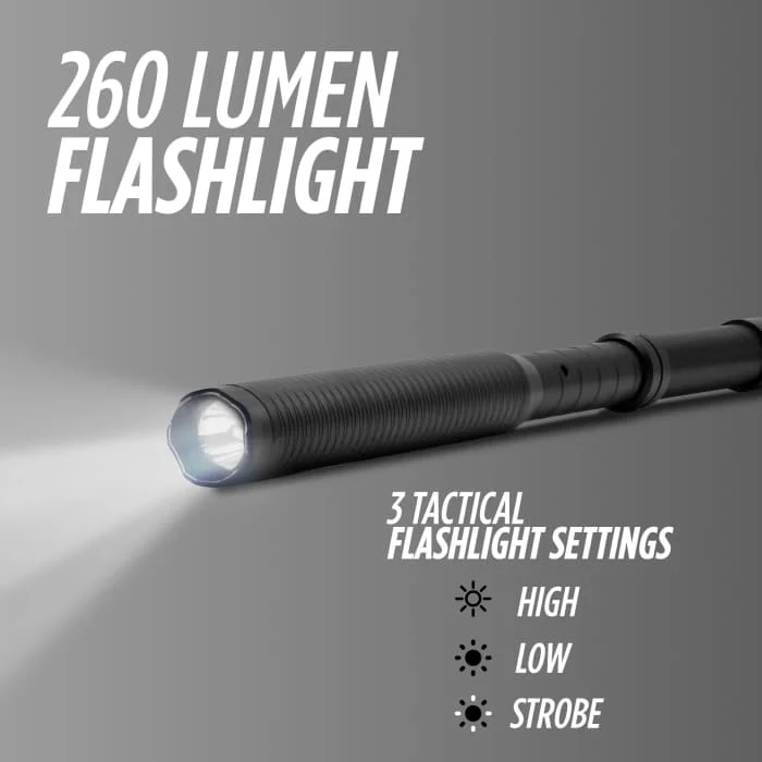 Baton Taser Plus 260 Lumen Tactical Flashlight Plus 7500K Stun Gun - Image 5