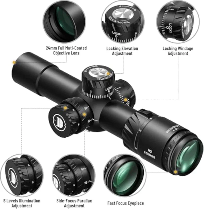 Discovery HD 2-12X24SFIR FFP-MIL rifle scope - Image 5