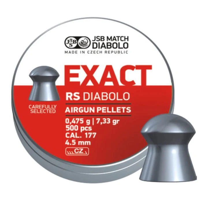 JSB Diabolo Exact RS 4.52mm .177 Cal 7.33 Grain Airgun Pellets, 500 pc
