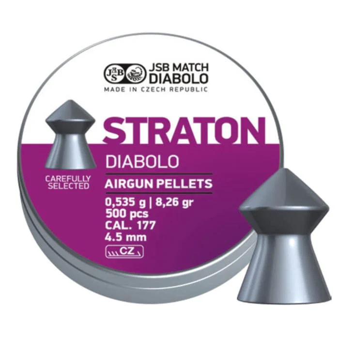 JSB Diabolo Straton 4.5mm .177 Cal 8.26 Grain Airgun Pellets