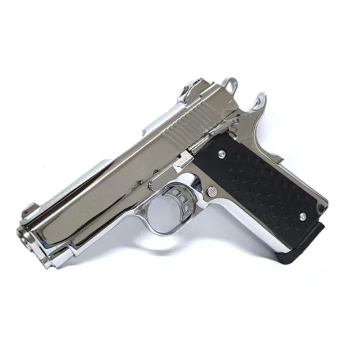 Kuzey 911W SXW Blank Firing Gun - Silver/Black Grip/Silver Trim - Image 3