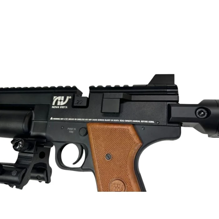 Nova Vista SQ-03 Cobra Pistol with Tactical Rear Stock & Bipod, Regulated 5.5mm (Black Aluminium Case) - Image 3