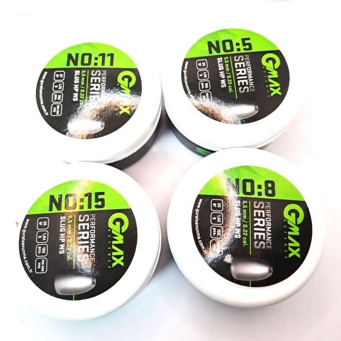 GMAX Slugs, .216 No.15 (Premium Range Hollow base Slug, 30 Grain) 150 Pcs