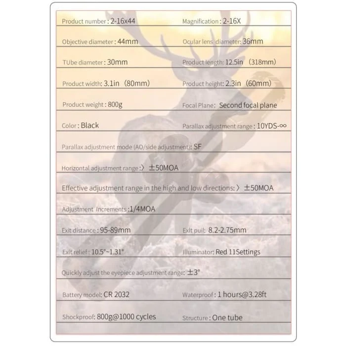 T-Eagle Scope, ED 2-16X44 SF - Image 7